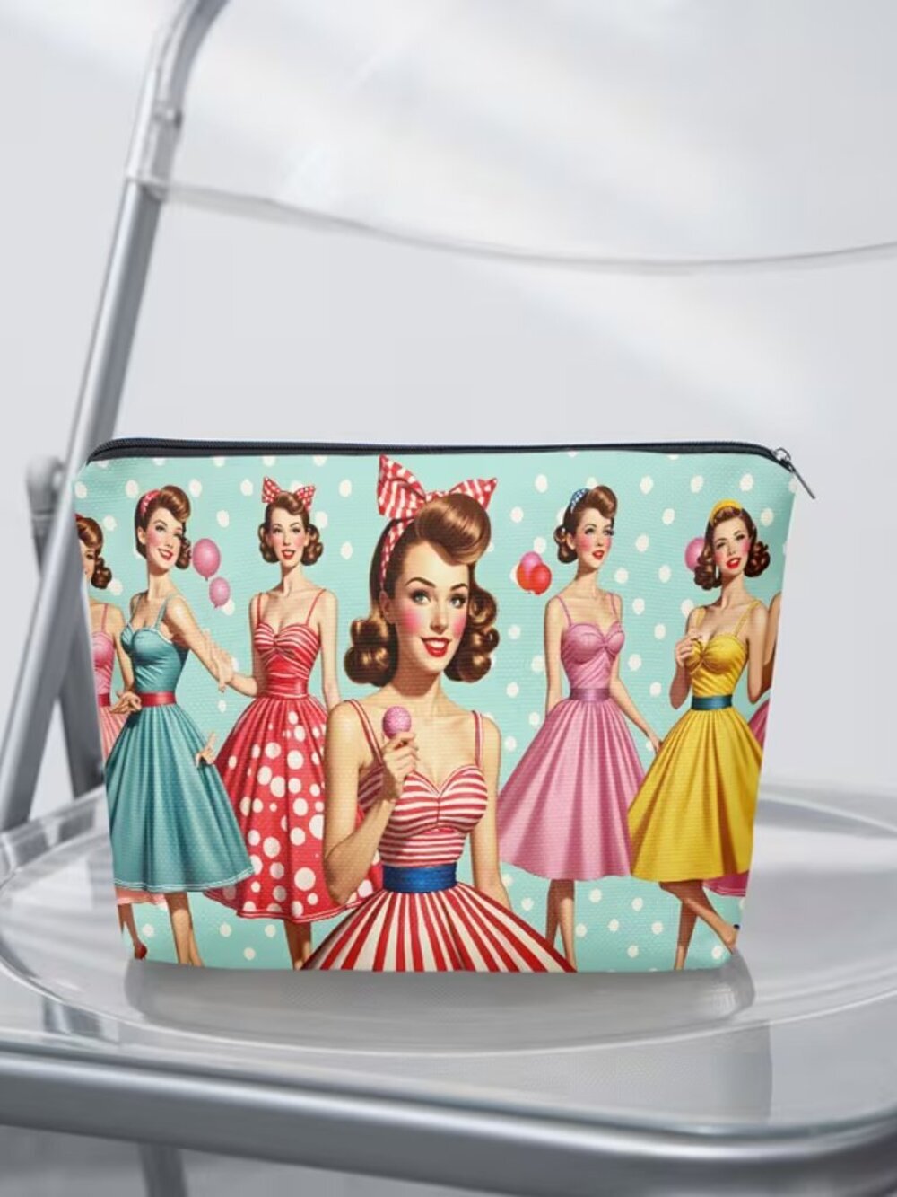Cosmetic Pouch in Retro Dress Design